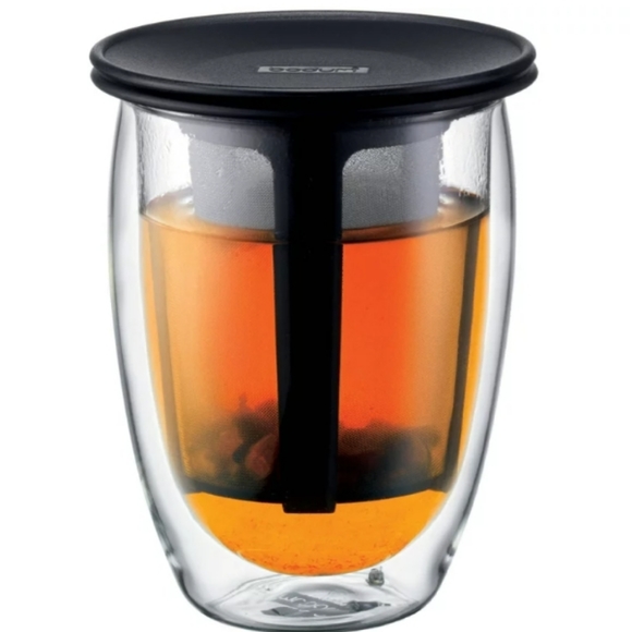 NIB BODUM~TEA FOR ONE~Tea Cup Infuser with Double Wall Glass~ - Picture 3 of 8